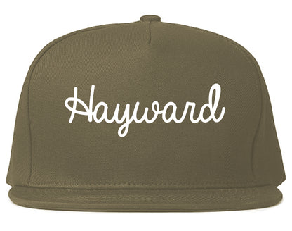 Hayward California CA Script Mens Snapback Hat Grey