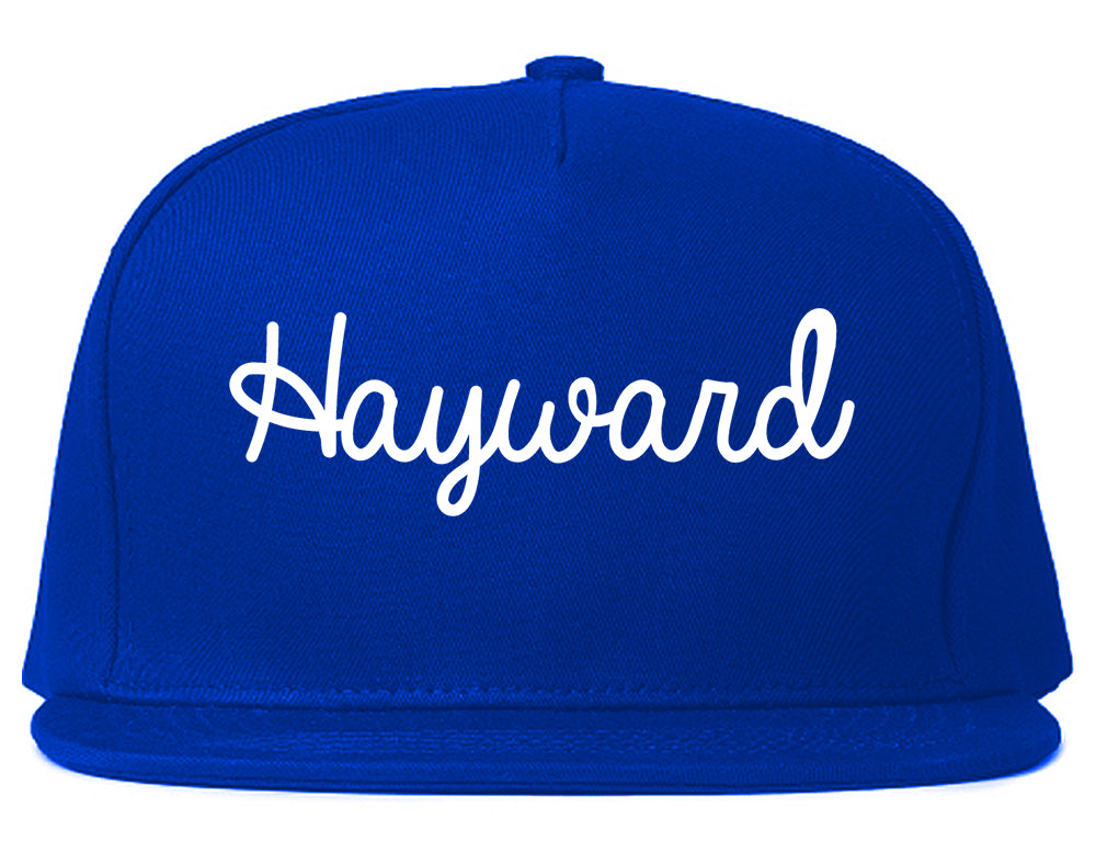 Hayward California CA Script Mens Snapback Hat Royal Blue
