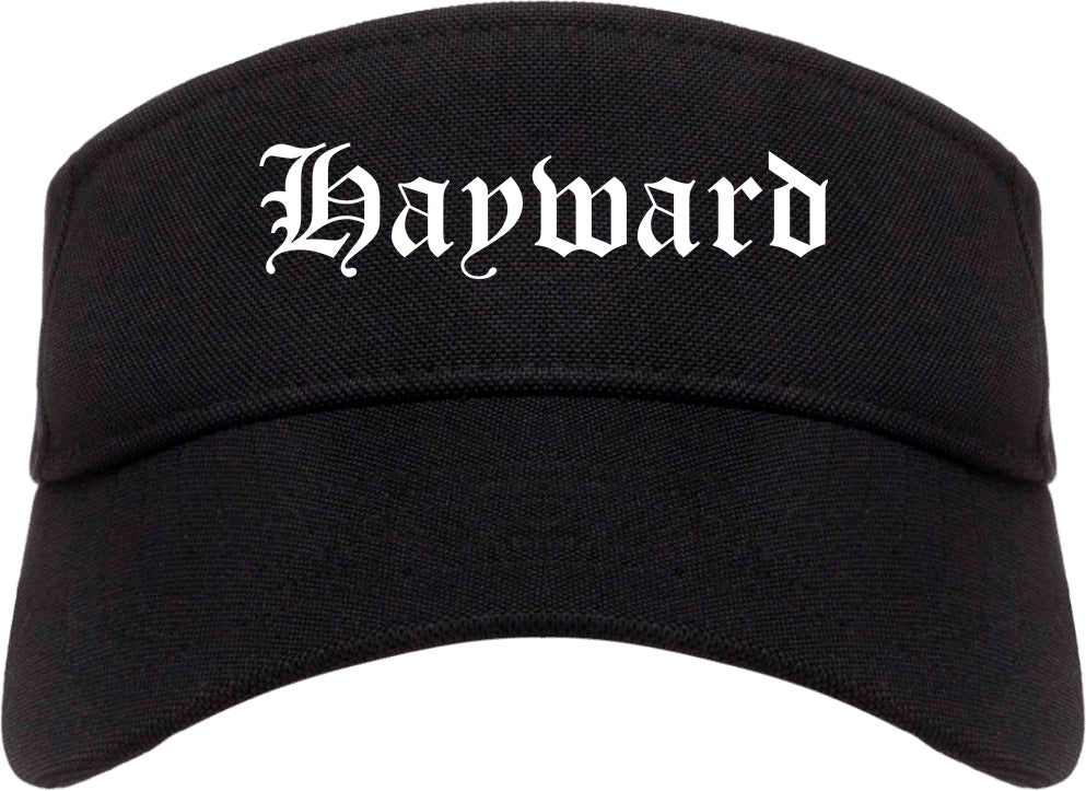Hayward California CA Old English Mens Visor Cap Hat Black