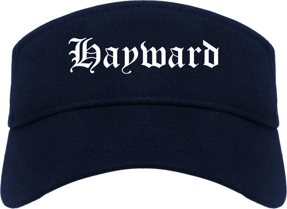 Hayward California CA Old English Mens Visor Cap Hat Navy Blue