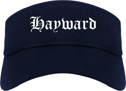Hayward California CA Old English Mens Visor Cap Hat Navy Blue
