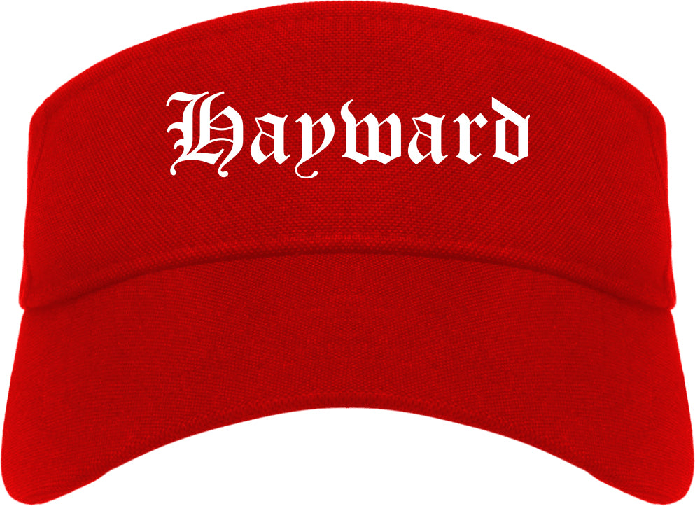 Hayward California CA Old English Mens Visor Cap Hat Red