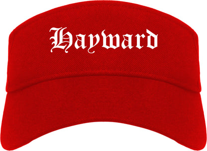 Hayward California CA Old English Mens Visor Cap Hat Red