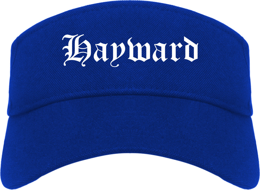 Hayward California CA Old English Mens Visor Cap Hat Royal Blue