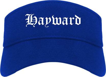Hayward California CA Old English Mens Visor Cap Hat Royal Blue