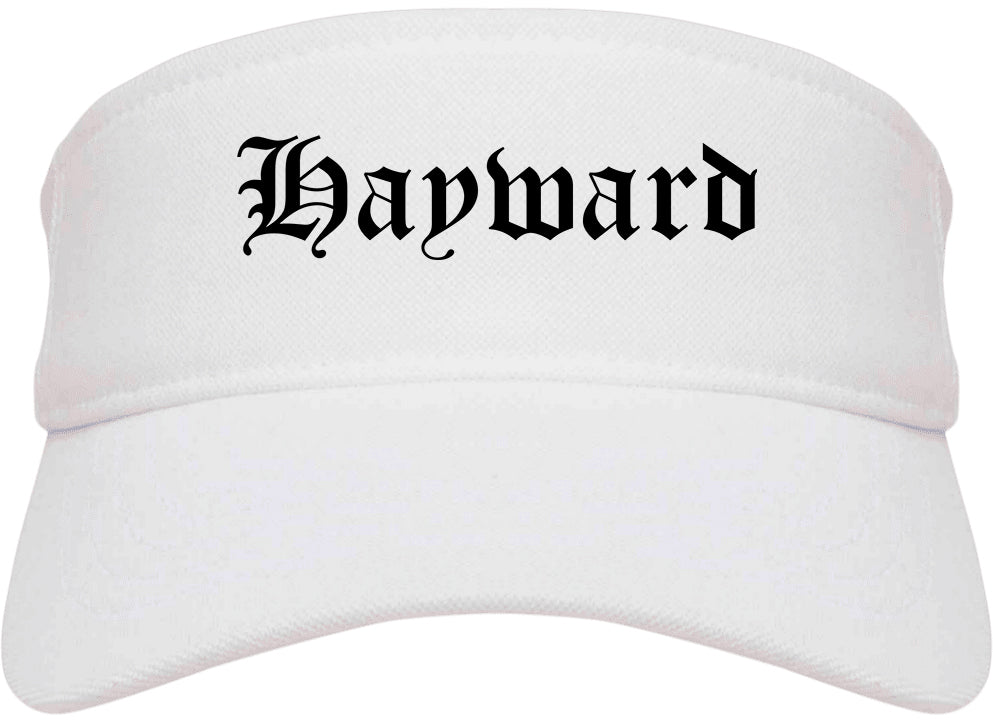 Hayward California CA Old English Mens Visor Cap Hat White