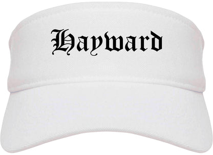 Hayward California CA Old English Mens Visor Cap Hat White