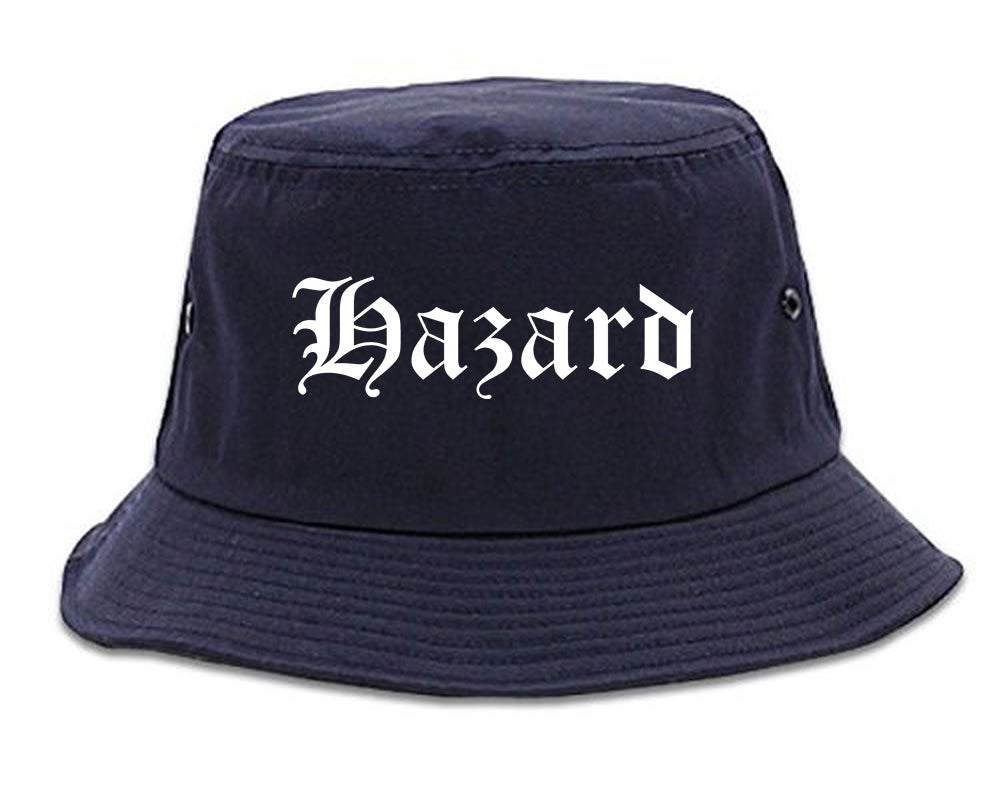 Hazard Kentucky KY Old English Mens Bucket Hat Navy Blue