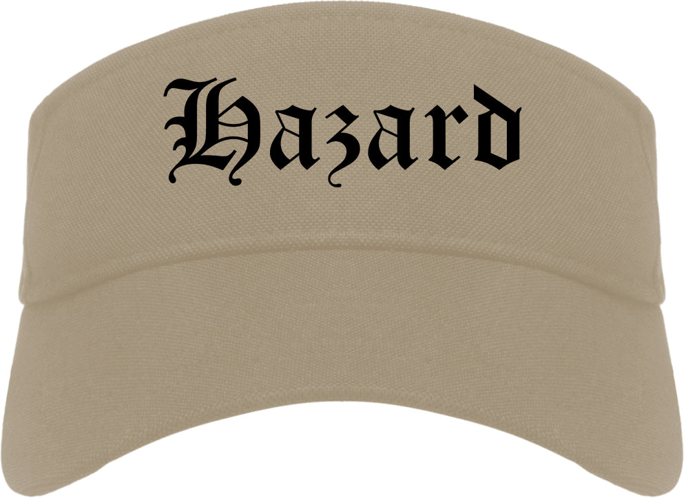 Hazard Kentucky KY Old English Mens Visor Cap Hat Khaki