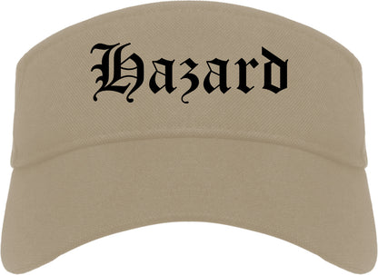 Hazard Kentucky KY Old English Mens Visor Cap Hat Khaki