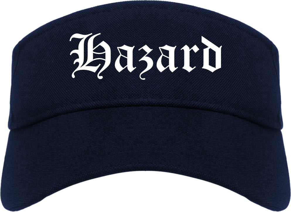 Hazard Kentucky KY Old English Mens Visor Cap Hat Navy Blue