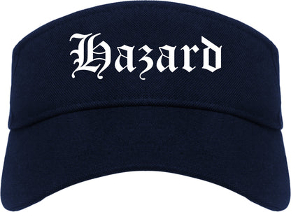 Hazard Kentucky KY Old English Mens Visor Cap Hat Navy Blue