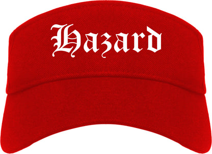 Hazard Kentucky KY Old English Mens Visor Cap Hat Red