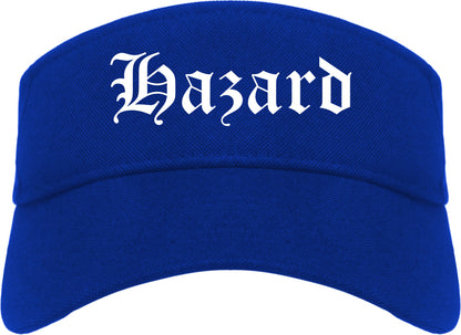 Hazard Kentucky KY Old English Mens Visor Cap Hat Royal Blue