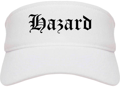 Hazard Kentucky KY Old English Mens Visor Cap Hat White