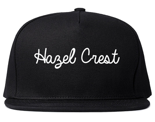 Hazel Crest Illinois IL Script Mens Snapback Hat Black