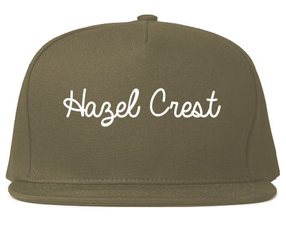 Hazel Crest Illinois IL Script Mens Snapback Hat Grey