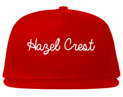 Hazel Crest Illinois IL Script Mens Snapback Hat Red