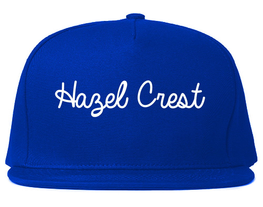 Hazel Crest Illinois IL Script Mens Snapback Hat Royal Blue