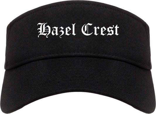 Hazel Crest Illinois IL Old English Mens Visor Cap Hat Black