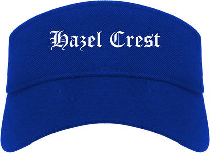 Hazel Crest Illinois IL Old English Mens Visor Cap Hat Royal Blue