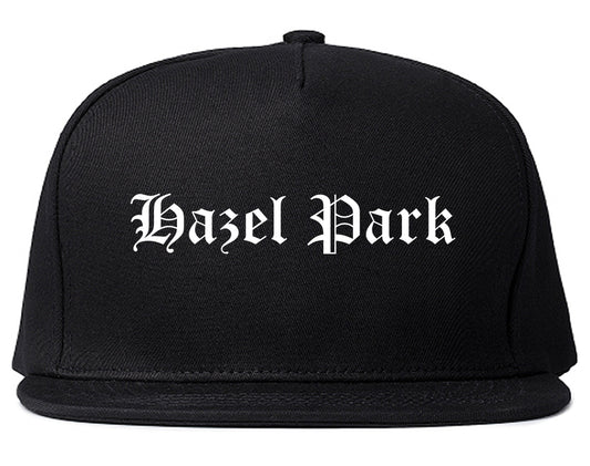 Hazel Park Michigan MI Old English Mens Snapback Hat Black