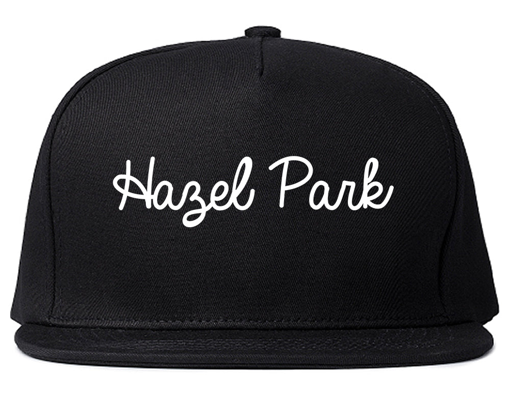 Hazel Park Michigan MI Script Mens Snapback Hat Black