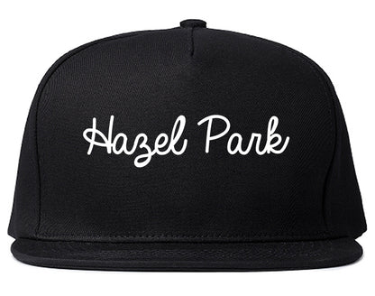 Hazel Park Michigan MI Script Mens Snapback Hat Black
