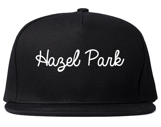 Hazel Park Michigan MI Script Mens Snapback Hat Black