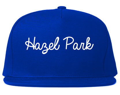 Hazel Park Michigan MI Script Mens Snapback Hat Royal Blue