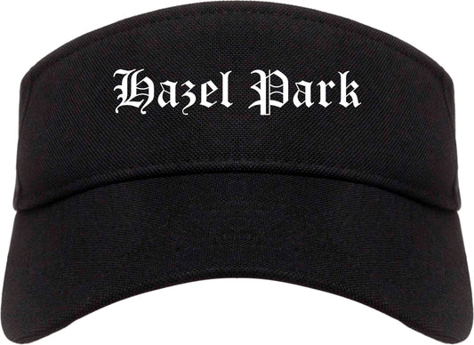 Hazel Park Michigan MI Old English Mens Visor Cap Hat Black