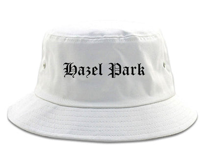 Hazel Park Michigan MI Old English Mens Bucket Hat White