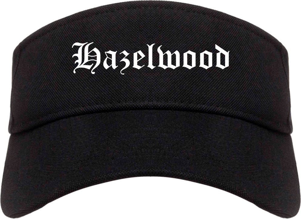 Hazelwood Missouri MO Old English Mens Visor Cap Hat Black
