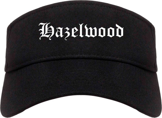Hazelwood Missouri MO Old English Mens Visor Cap Hat Black
