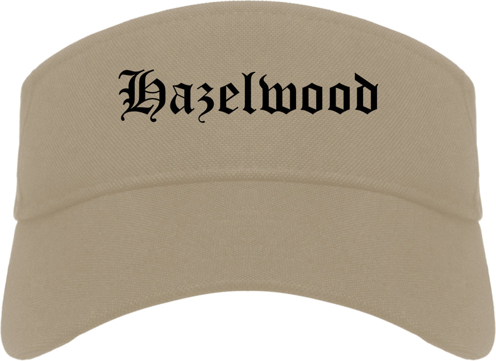 Hazelwood Missouri MO Old English Mens Visor Cap Hat Khaki