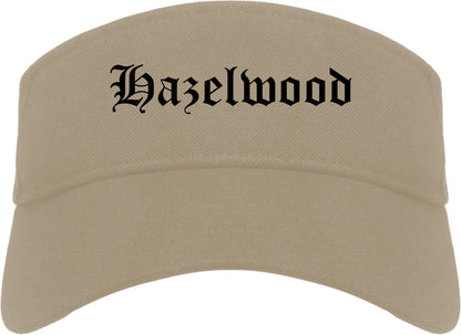 Hazelwood Missouri MO Old English Mens Visor Cap Hat Khaki