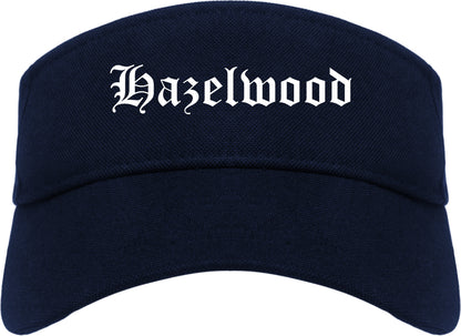 Hazelwood Missouri MO Old English Mens Visor Cap Hat Navy Blue