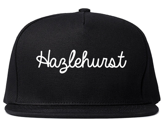 Hazlehurst Mississippi MS Script Mens Snapback Hat Black