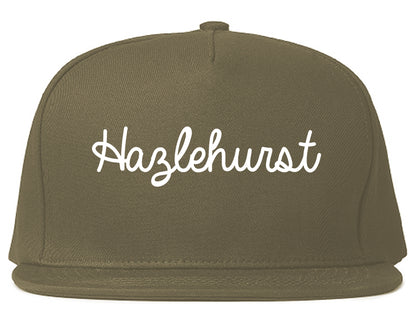 Hazlehurst Mississippi MS Script Mens Snapback Hat Grey