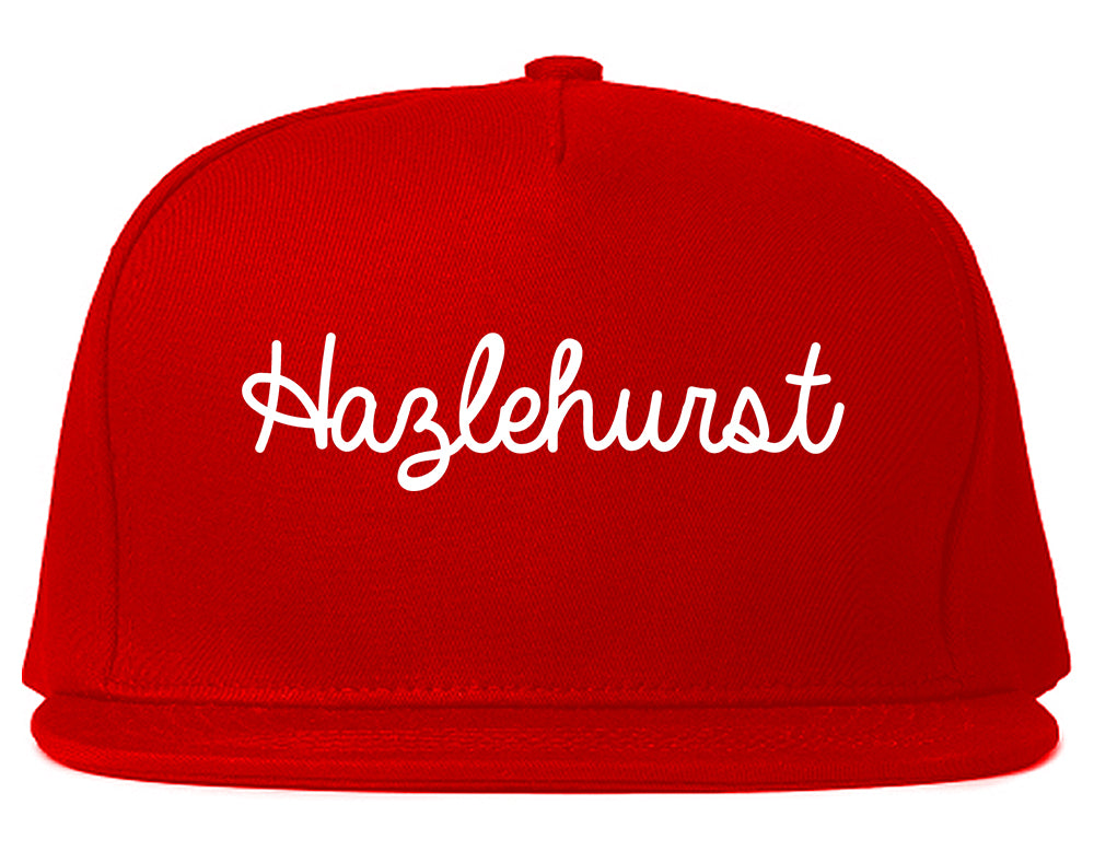 Hazlehurst Mississippi MS Script Mens Snapback Hat Red