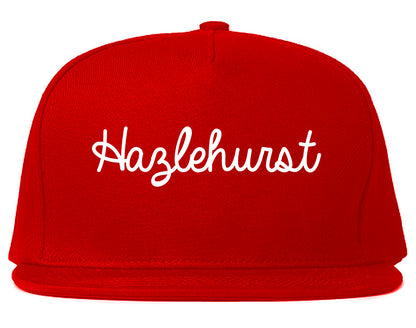 Hazlehurst Mississippi MS Script Mens Snapback Hat Red