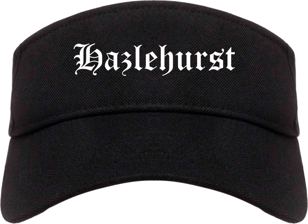 Hazlehurst Mississippi MS Old English Mens Visor Cap Hat Black