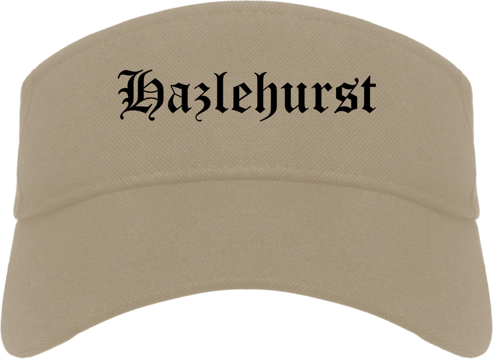 Hazlehurst Mississippi MS Old English Mens Visor Cap Hat Khaki