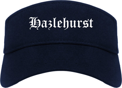 Hazlehurst Mississippi MS Old English Mens Visor Cap Hat Navy Blue