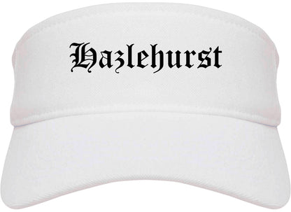 Hazlehurst Mississippi MS Old English Mens Visor Cap Hat White