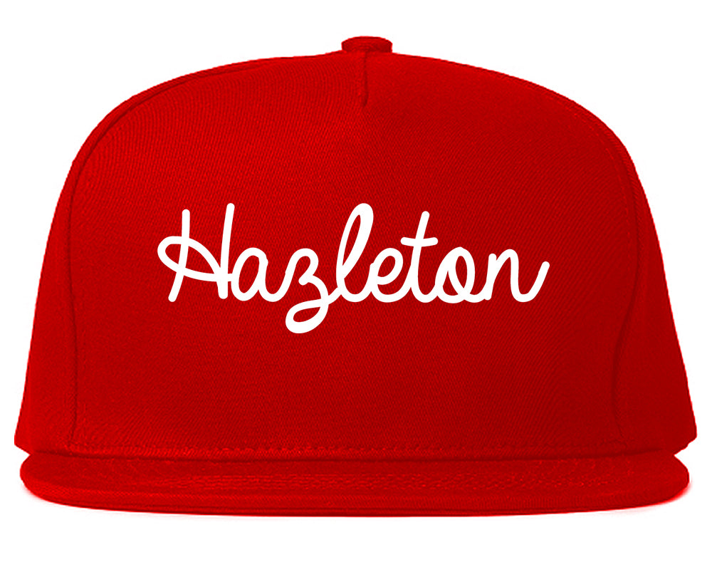 Hazleton Pennsylvania PA Script Mens Snapback Hat Red