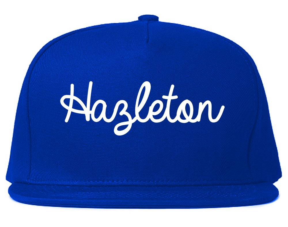 Hazleton Pennsylvania PA Script Mens Snapback Hat Royal Blue
