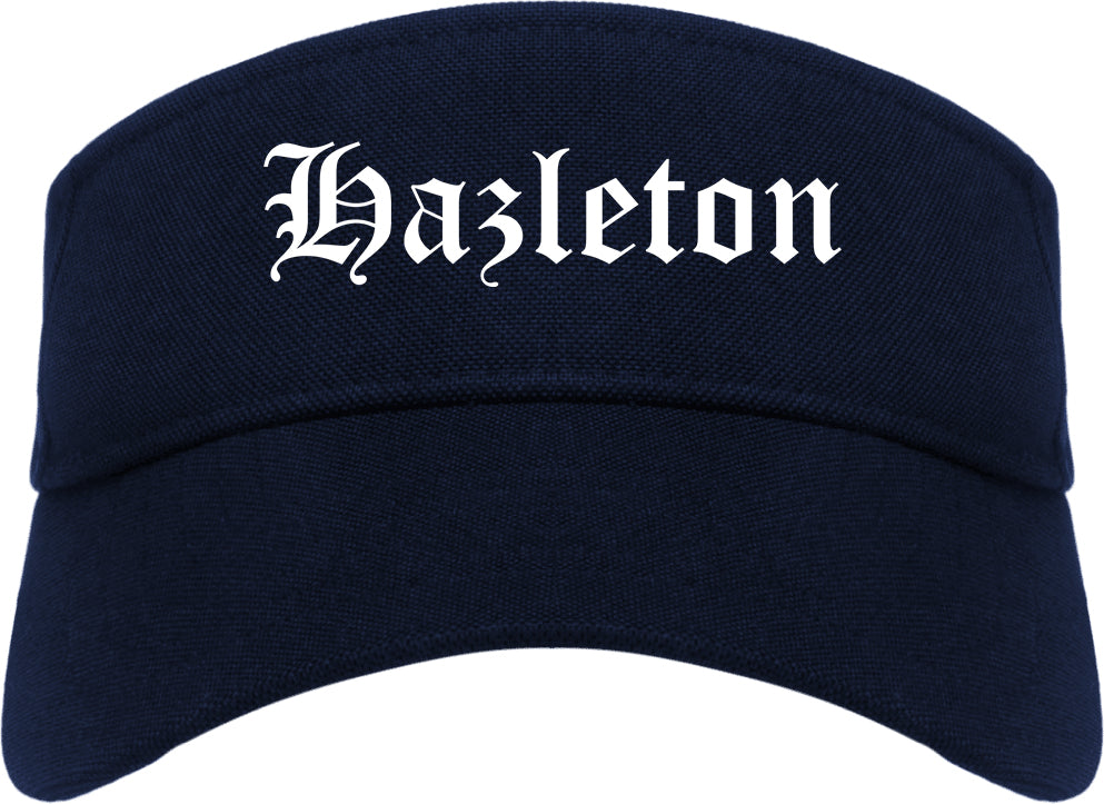 Hazleton Pennsylvania PA Old English Mens Visor Cap Hat Navy Blue