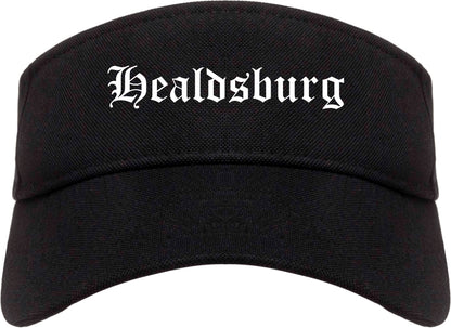 Healdsburg California CA Old English Mens Visor Cap Hat Black