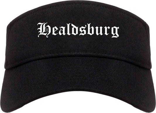 Healdsburg California CA Old English Mens Visor Cap Hat Black